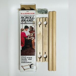 Edmunds Wood Scroll Frame Set 6x12 for Cross Stitch Embroidery Needlepoint #2996
